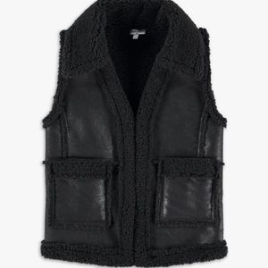 Splendid Girls Faux Leather Sherpa Vest Sz 10